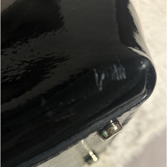 NWT Kate Spade Carlisle Street Elena Patent Leather Black and Grey Purse Handbag - Picture 9 of 13
